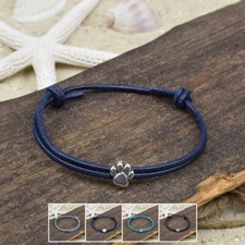 ❦ Armband Fußband STELLA | Leder | 2 mm | Slider | Verschiebeknoten | 01 ❦