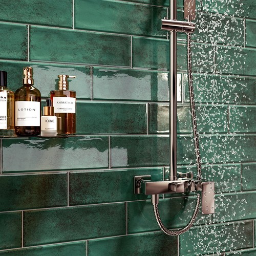 Subway brick flat green metro - brick,