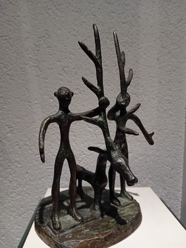 Bronzefigur hirsch 2figuren - bronzefigur,