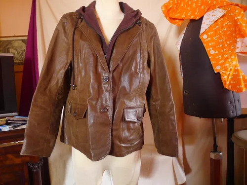Lederjacke mit abnehmbare