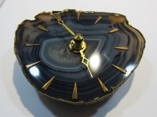 S231 Achat Chalcedon Stand-Uhr Geoden Quarz Scheibe poliert 10x8x3,5cm 105Kg rar