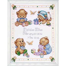 Tobin Home Crafts Kreuzstich Stickpackung "Babybär", Zählmuster, 28x36cm