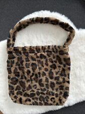 Weiche Große Leoparden Fell Schulter Tasche Mega Süss Katze Leopard Look Henkel