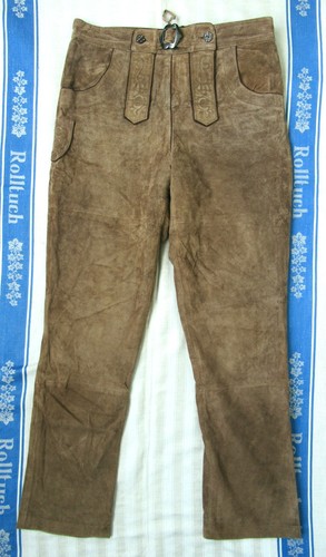 Bestickte braune lederhose - braune,