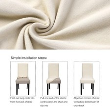 6er Set Stuhlbezug für Stuhl Esszimmer Universal Stretch Stuhlhussen Beige TOP