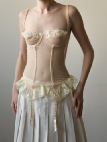 Vintage bustier mit pünktchen - vintage,