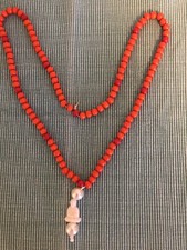 Halskette-Holzperlen orange