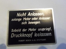 Typenschild Schild Güldner Hanomag bosch Traktor anlassen Oldtimer S4 70x90mm