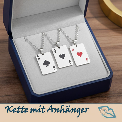 Halskette anhänger spielkarte - halskette,