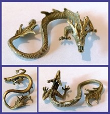 Messing Drache Lindwurm massiv