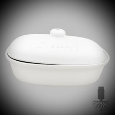 Brottopf 30 cm weiss matt oval