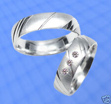 Trauringe , Eheringe mit 3 Steinen , Silber 925 , inklusive GRAVUR ,  J70-3