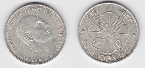 100 pesetas silber münze - 100,