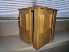 Teebox aus Bambusholz  Teebeutelspender 4 Fäche drehbar woe neu