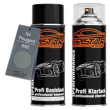 Autolack Spraydosen Set für Peugeot 692 Gris Scandium Metallic Basis Klarlack