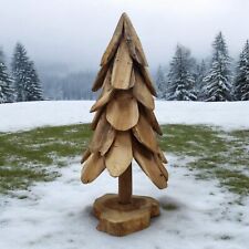 Wurzelholz Deko Tannenbaum Teak Massiv Holz Baum Weihnachten Schnee Garten