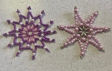 2 Sterne Wunderschöner Gablonzer Christbaumschmuck Glasperlen