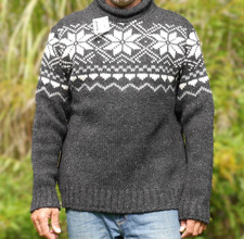 Schafwoll Pullover, Norwegermuster Strickpullover aus Schurwolle