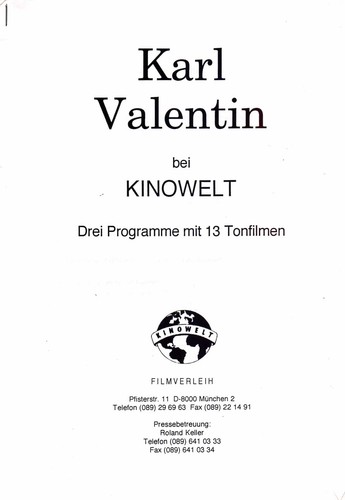 Karl valentin tonfilme - -,