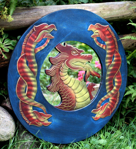 Spiegel drache holzspiegel - drache,