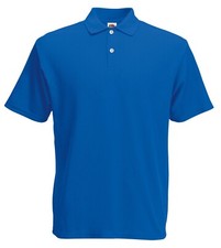Fruit of the Loom Herren Poloshirt Pique Polo T-Shirt  Blau Royal  M L XL XXL