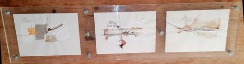 Modernes triptychon gemalt - gemalt, um