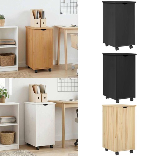 Rollschrank mit rad massivholz - rollschrank,