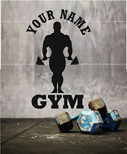 GYM THEMA MIT BELIEBIGEM NAMEN Wandbild Aufkleber Abziehbild Design