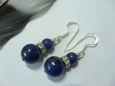 Edelstein Ohrringe  Ohrhänger 10 mm Lapis Lazuli 925 Silber Ohrhaken