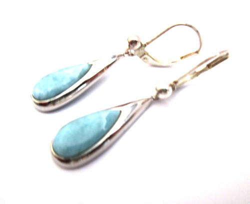 925 silber larimar - silber, ohrringe