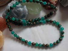 Türkis-braune Cloisonne-Mosaik-Jade Kette, 48cm, Magnetverschluß