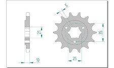 Ritzel 14-Zähne 525-Teilung