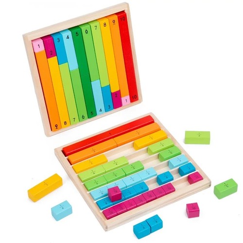 Montessori bruchrechnen holz - montessori,