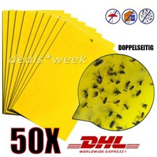 50-tlg. Gelbtafeln Trauermücken Fliegen Klebefalle Sticker Streifen Stecker DHL