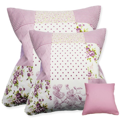 Kissenhülle patchwork blumen - patchwork,
