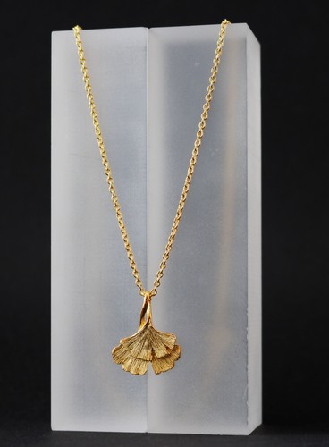 Anhänger ginkgo mit kette - anhänger,