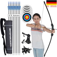 Bogenschießen 15lbs 45" Kinder Takedown Recurvebögen & Pfeile & Arm Guard Ziel