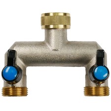 Messing 2 Wege Verteiler 3/4 Zoll Bewässerung Gartenschlauch
