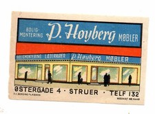 Werbemarke Vignette, D Hoyberg Mobler (Möbelhaus) Kopenhagen Dänemark, Lederware