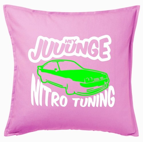 Kissenbezug pink hey junge - kissenbezug,