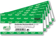 Sigel nummernblock garderobe - nummernblock, "garderobe"