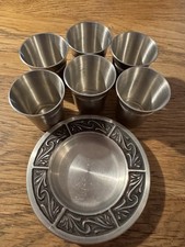 Zinnset Schnaps 6 Becher 4,5