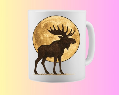 Kaffeetasse elch und mond - elch,