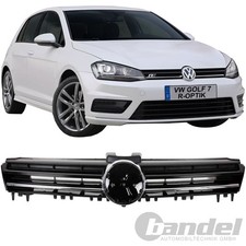KÜHLERGRILL RIPPEN SCHWARZ mit CHROM LEISTE GRILL für VW GOLF 7 R Line Rline