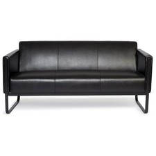 hjh OFFICE Lounge Sofa BALI BLACK Kunstleder Schwarz