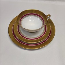 Sammeltassen Gedeck Bavaria/Gold-Rot - Muster - Tirschenreuth/ Germany