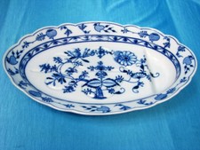 Teichert Zwiebelmuster 54,5 cm Fleisch Platte mit Kanälen und Wanne um 1900