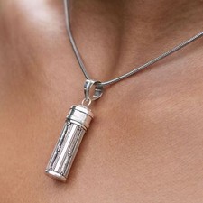 Kettenanhänger 925 Silber Phiole Amulett Bali Kapsel Parfüm Pillen Gift Box Yoga