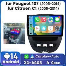 Android 14 Für Toyota Aygo Citroen C1 Peugeot 107 Autoradio GPS Navi 2+64G DAB+