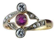 Jugendstil 750 Gold 950 Platin